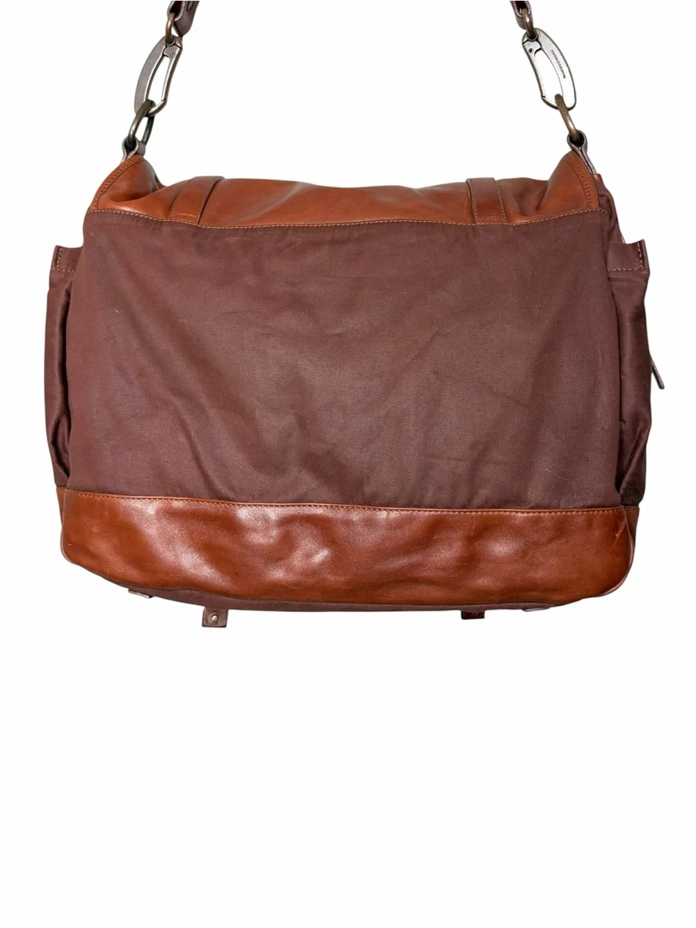 Francesco Biasia Brown Leather Messenger Bag Soft Laptop Work Travel Crossbody